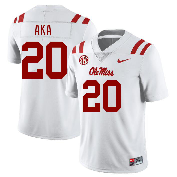 Ole Miss Rebels #20 Joshua Aka College Football Jerseys Stitched Sale-White